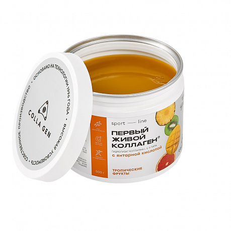 Гидролизат коллагена Колла Ген пищевой со вкусом тропических фруктов Sport-Line, 500 г. Изображение 2 из 2